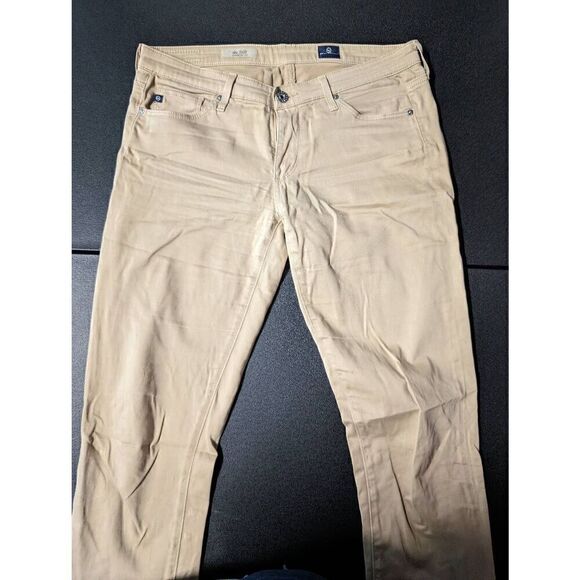 Ag Adriano Goldschmied Mid Rise Silt Cigarette Leg The Prima Crop Tan Women's Si - Picture 4 of 9